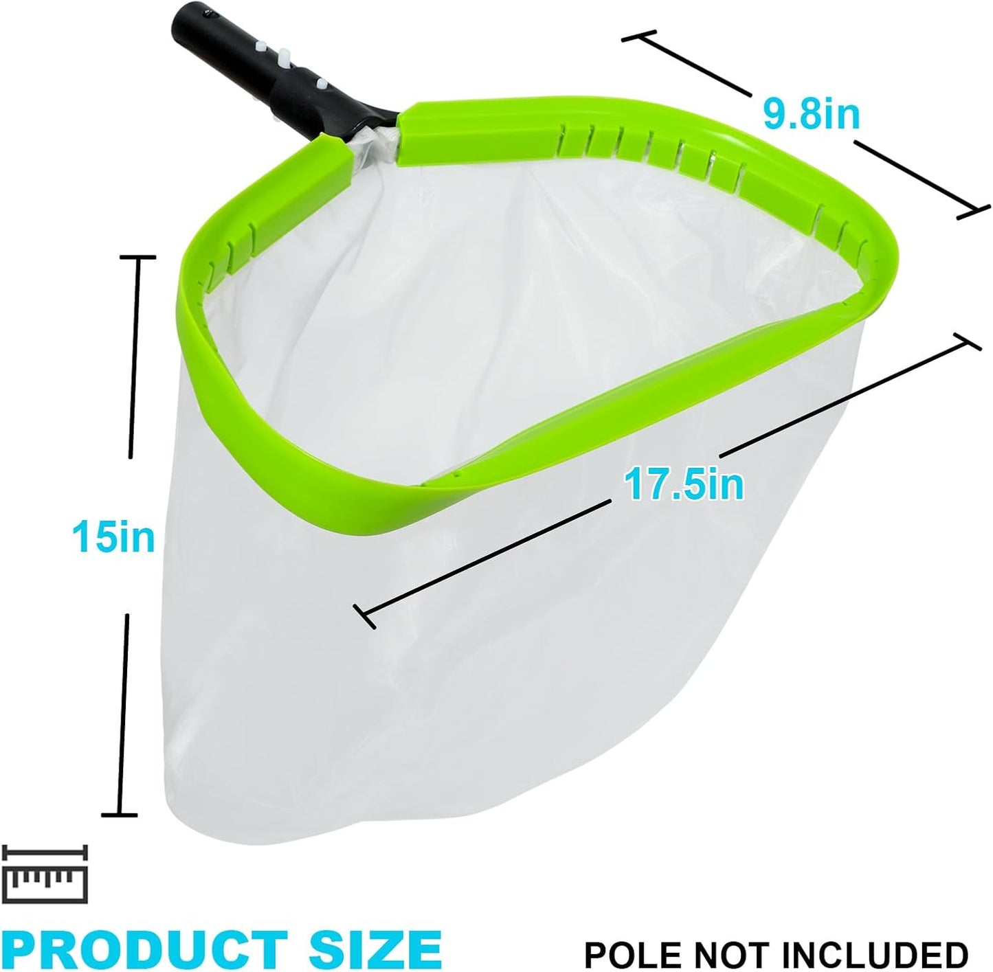 Skiennix Ultra Fine Mesh Pool Leaf Skimmer Net - Heavy Duty Aluminum Frame for Debris Cleaning