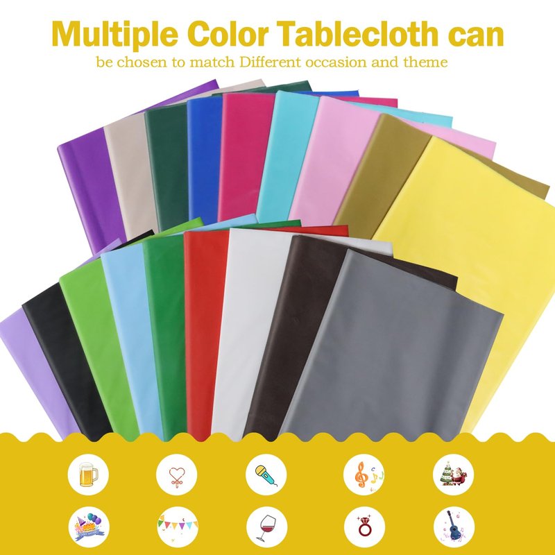Teal 6 Pack Plastic Table Cloth 84", Disposable Round Tablecloth Table Cover, Plastic Tablecloths for Parties
