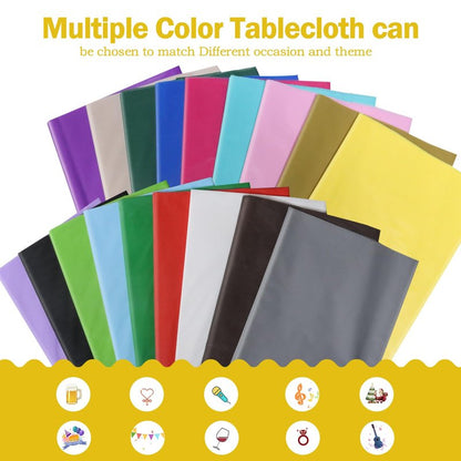 Teal 6 Pack Plastic Table Cloth 84", Disposable Round Tablecloth Table Cover, Plastic Tablecloths for Parties