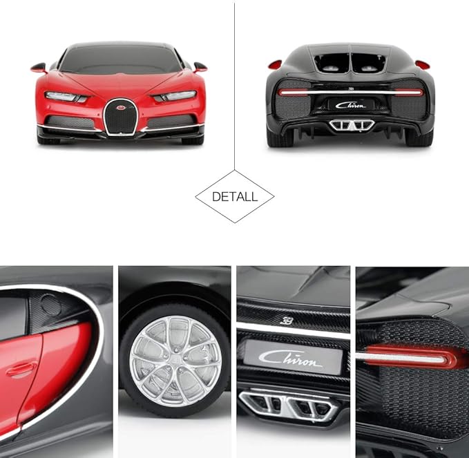 RASTAR Bugatti Toy Car 1/24 Scale Bugatti Chiron RC Model Car Red