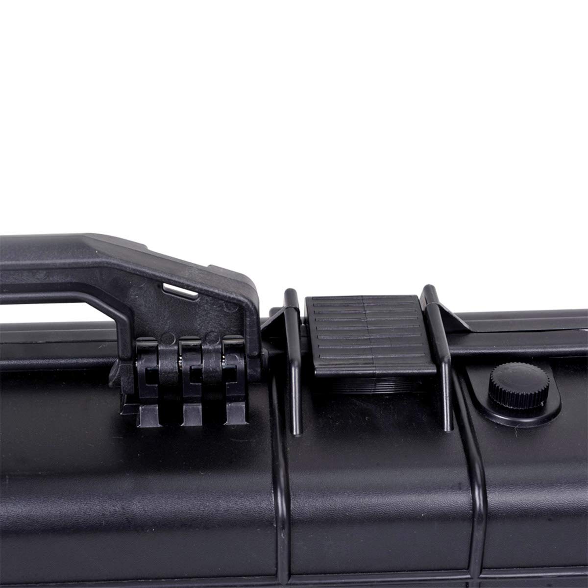 MEIJIA Portable Rolling Waterproof All Weather Hard Rifle Case With Wheels,Customized Fit Foam Inserted,Soft Grip Handle,44.37x15.98x6.1inches (Black)