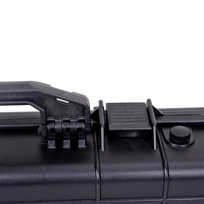 MEIJIA Portable Rolling Waterproof All Weather Hard Rifle Case With Wheels,Customized Fit Foam Inserted,Soft Grip Handle,44.37x15.98x6.1inches (Black)