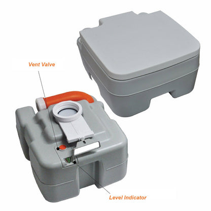 SereneLife Portable Toilet – Compact RV Travel Potty Seat with Cover, 5.3 Gallon Waste Tank, Pump Flush, Leak and Odor Proof – Ideal for Campers, Boating, and Outdoor Activities