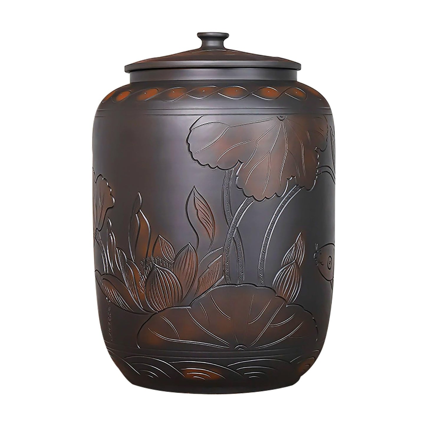Food Storage Jar Ceramic Rice Jar with Lid 22lb 33lb 55lb Ceramic Rice Container Food Airtight Storage Jars Kitchen Sealed Jar Grain Rice Dispenser for Baking Supplies Cereal Flour Sugar(33lb)