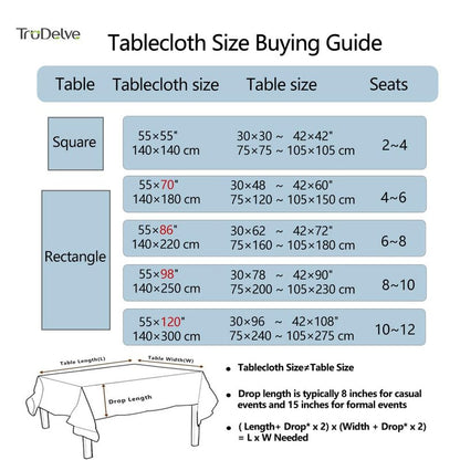 TruDelve Blue and White Stripe Cloth Tablecloths 55 x 70 inch Table Cloth Rectangle Table Fabric Cotton Tablecloths for Rectangle Tables (70"x55", Blue)