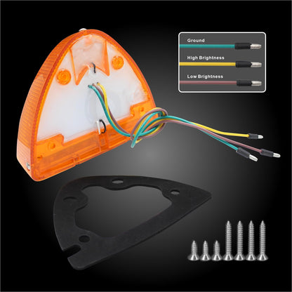 BOLANTON 2Pcs Amber Headlight 39 LED Turn Signal Indicators Running Lights, Front Park Light with 3 Wires Replacement Fit for Peterbilt 379 359 357 365 378
