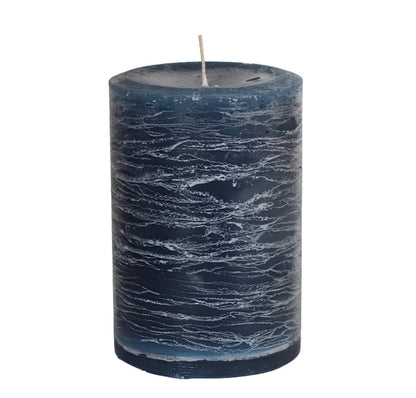 Modern Candle Design Large Unscented Rustic Nordic Pillar Candle Handmade in The USA (Calming Blue)