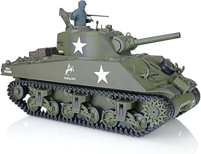 Heng Long US in Stock 1/16 Scale 2.4G 7 Plastic Version M4A3 Sherman RTR RC Tank Model 3898 BB Airsoft