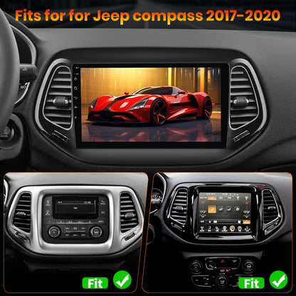 AWESAFE Android 13 Car Stereo for Jeep Compass 2017 2018 2019 2020, 10" Touchscreen Radio for Jeep Compass with Wireless CarPlay&Android Auto, GPS Navigation WiFi AM FM - 2GB+64GB