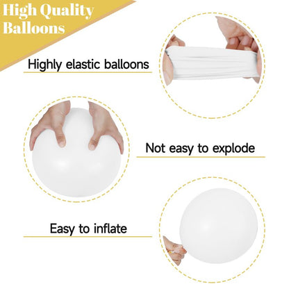 68Pcs Sand White Gold Confetti Balloons Kit 12 Inch Ballons Beige Pearl White Balloon Gold Party Balloons with Ribbons for Birthday Wedding engagement Baby Shower Graduation Decorations.