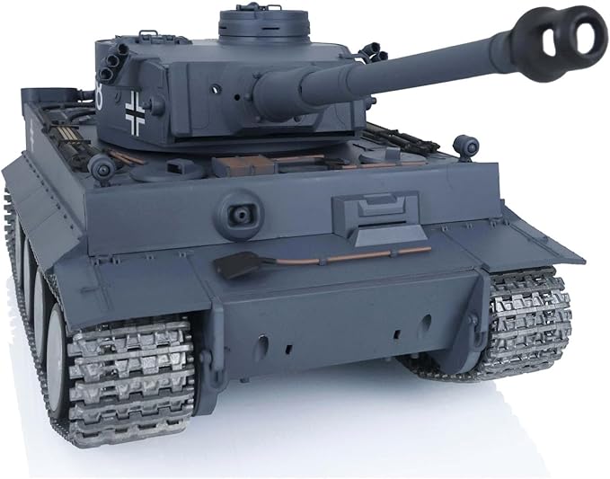 Heng Long US in Stock 1/16 7.0 Tiger I RTR RC Tank 3818 Idle Smoking W/Barrel Retractable Metal Tracks Wheels 360° Rotating Turret Metal Idler Infrared Combat Light Sound Airsoft Tank