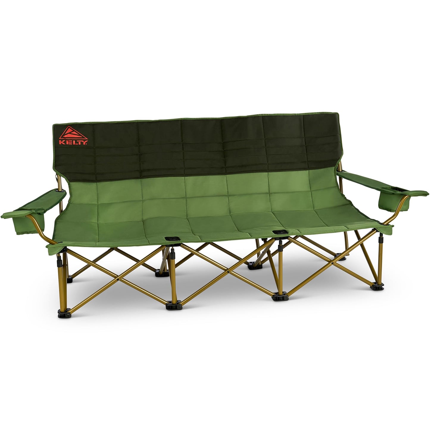 Kelty Lowdown Couch - 3 Person Capacity Camping Chair, Extra Large and Sturdy Bench for Campsites, Soccer Games, and Backyard Parties, 2023 (Dill)