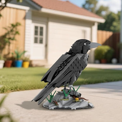 Raven Bird Animal Building Set Mechanical MOC Bird Bricks Animal Collection for Adults Home Office Art Decor Creative Gifts Designed by SKABRAM- 357 Pieces