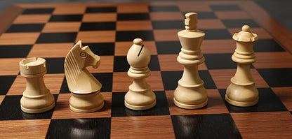 | Personalized Wooden Chess Set | Magnetic Folding Travel Chess Board with Storage &amp 2 Extra Queens (12 x 12 Inch Brown)