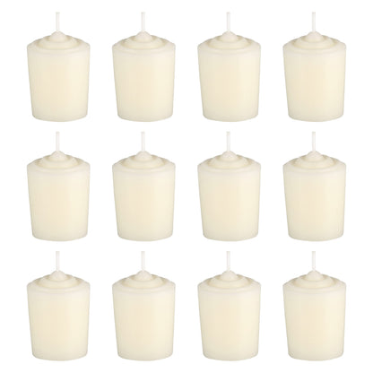 Mega Candles 12 pcs Unscented Ivory Votive Candles, Hand Poured Wax Candle 15 Hours 1.5 Inch x 2.25 Inch, Home Décor, Wedding Receptions, Centerpieces, Occasions, Events, Meditations, Holders