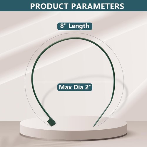 Glufirm Green Zip Ties - 8 Inch (100 Pack) | 45lb Tensile Strength, UV & Cold Resistant for Home & Garden