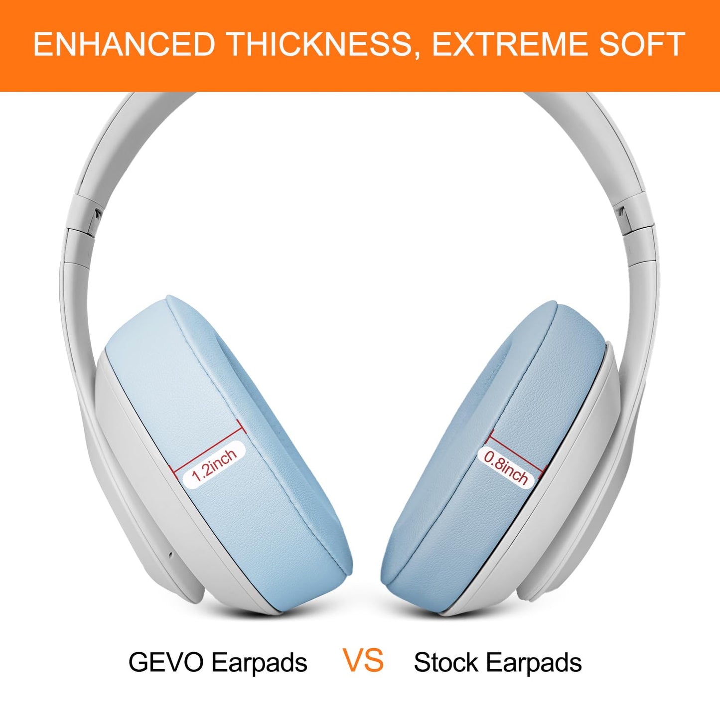 Ear Pads Replacement for Beats Studio 3 - GEVO Earpad Cushions for Beats Studio 2 3 Wired Wireless - Headphone Cover Parts with Strong Adhesive (Crystal Blue)