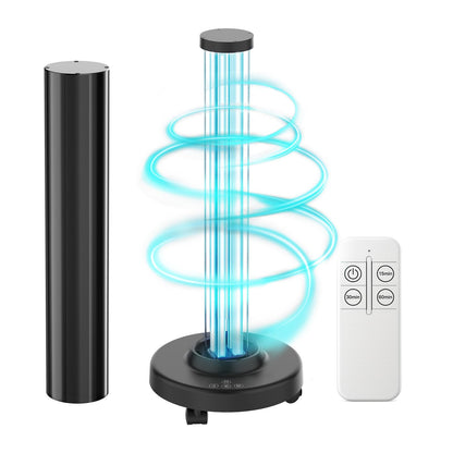 SANSI 100W UVC Disinfection Cart with Wheels, Portable Mobile UV Light Sanitizer with Remote & 3 Timer Settings, Ozone-Free, 99.9% Germ Kill in 30 Mins for Large Space, Home, Hotel, School
