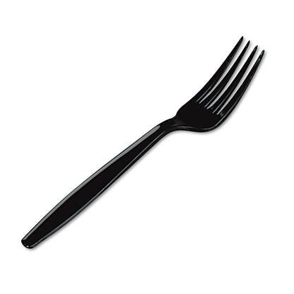 Georgia-Pacific Dixie 7.13" Heavy-Weight Polystyrene Plastic Fork by GP PRO (Georgia-Pacific), Black, FH517, (Case of 1,000), 1 Box/Case