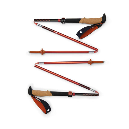 BLACK DIAMOND Pursuit FLZ Trekking Poles (Pair) | Adjustable Z-Pole Design | Natural Cork Grips | Lightweight Aluminum Hiking Poles | Black-Octane | Small/Medium