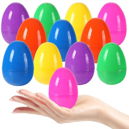 Biubumtu 24Pcs Plastic Bright Easter Eggs Assortment, 3.15'' Fillable Easter Eggs Empty Bulk, Perfect for Easter Egg Hunt/Surprise Egg