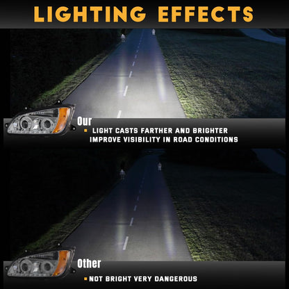 Sterlix Pair Headlights for Kenworth T660 T170 T270 T370 T440 T470 T700 2008-2016 LED Turn Signal Lights Front Headlight Assembly Replacement Driver and Passenger Side [Included All Bulbs]