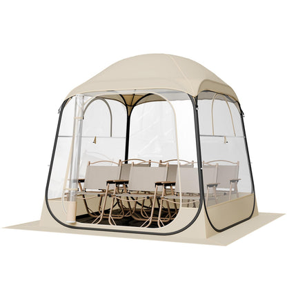 VEVOR Pop Up Sports Tent, 72" x72x76.8 Instant Weather Proof Clear Tent for 4–6 Persons, Portable Foldable Shelter with Removable Floor Mat & Top Cover, for Watching Sports Events, Camping, Fishing