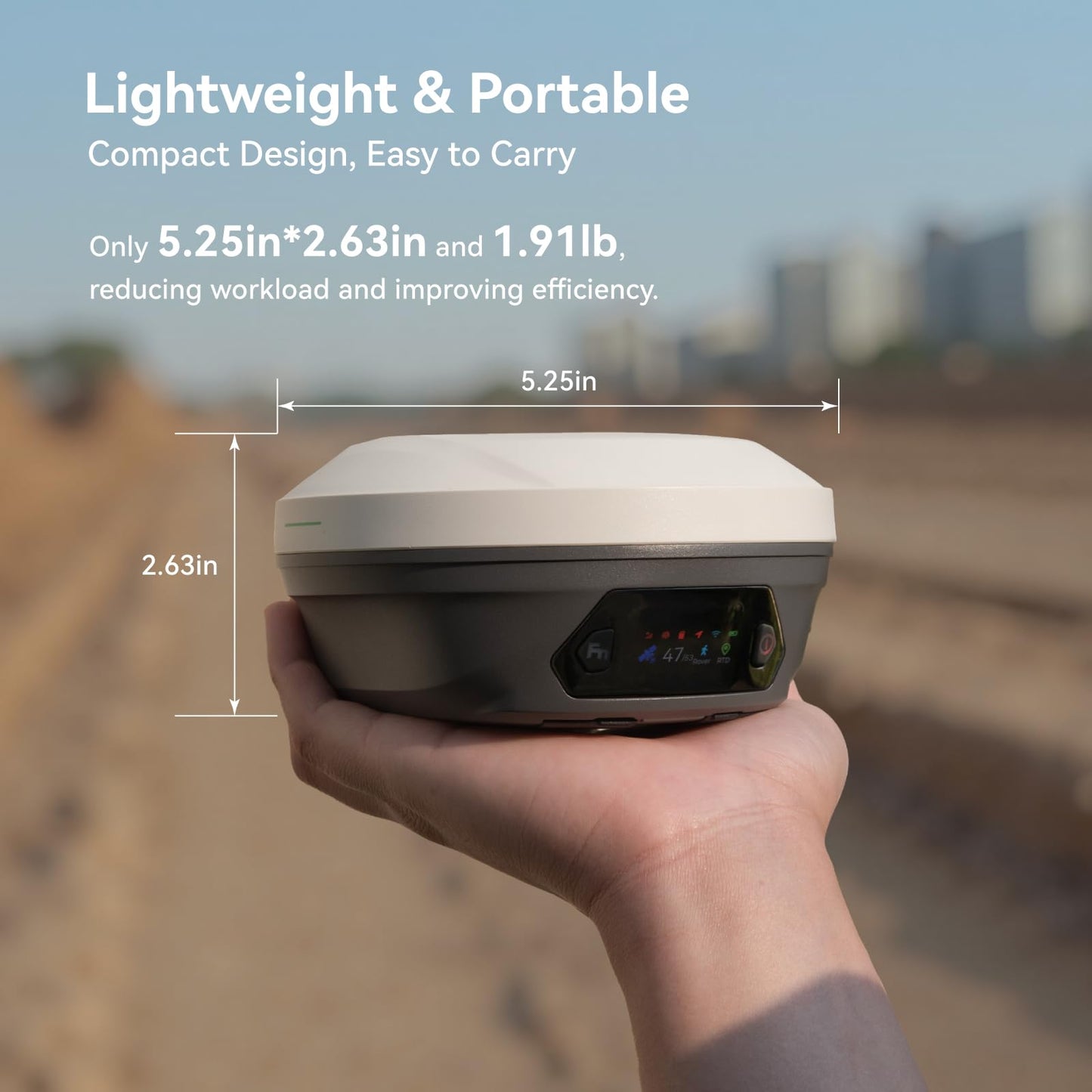 E1 Pro RTK GNSS Surveying Equipment, GNSS RTK GPS with IMU Rover Receiver, GPS RTK with Larger HD Color Screen and Handheld Collector, 1cm Accuracy, 60° Tilt Survey, 15km UHF Range