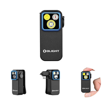 OLIGHT Perun 3 Mini Rechargeable Headlamp Flashlight Bundle Oclip Pro EDC Flashlight Clip-on Light