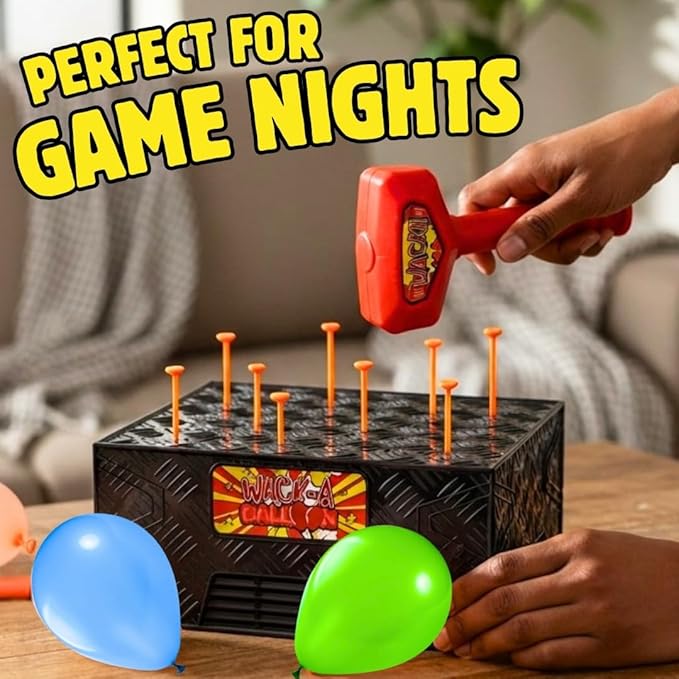Wack A Balloon Pop Game for Kids and Family Interactive Balloon Popping Board Activity Tabletop Party Play for Family Night Birthday Gift Ages 4+