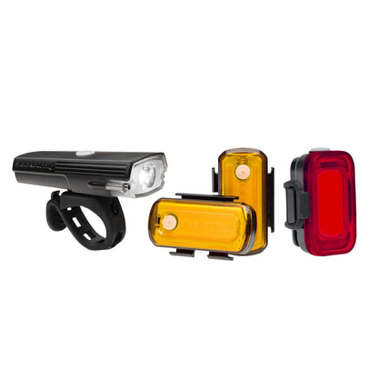 Blackburn Luminate 360 Light Set (Dayblazer 550 Lumens, Grid Rear 40 Lumens/Grid Side 40 Lumens)
