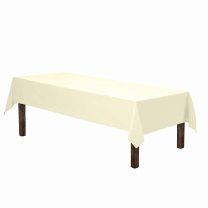 Gee Di Moda Rectangle Tablecloth - 60 x 126 Inch Ivory Table Cloth for 8 Foot Rectangle Tables - Heavy Duty Washable Fabric - for Holiday Party, Dinner, Weddings, Baby Shower & Events