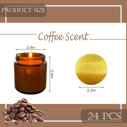 Veiuwa 24 Pcs 4 Oz Mini Soy Candles,Coffee Scented Candles Set,Bulk Aromatherapy Candle,Great Stress Relieving Scented Candle for Girls as a Gift for Birthdays, Weddings and More!