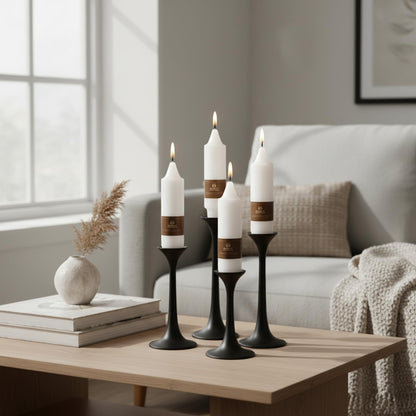 Short Candlesticks White Taper Candles - 5 Inch Dripless Candle Sticks Small Unscented Dinner Candles for Mother’s Day Wedding Table Centerpieces Home Party Decoration,4 Pack