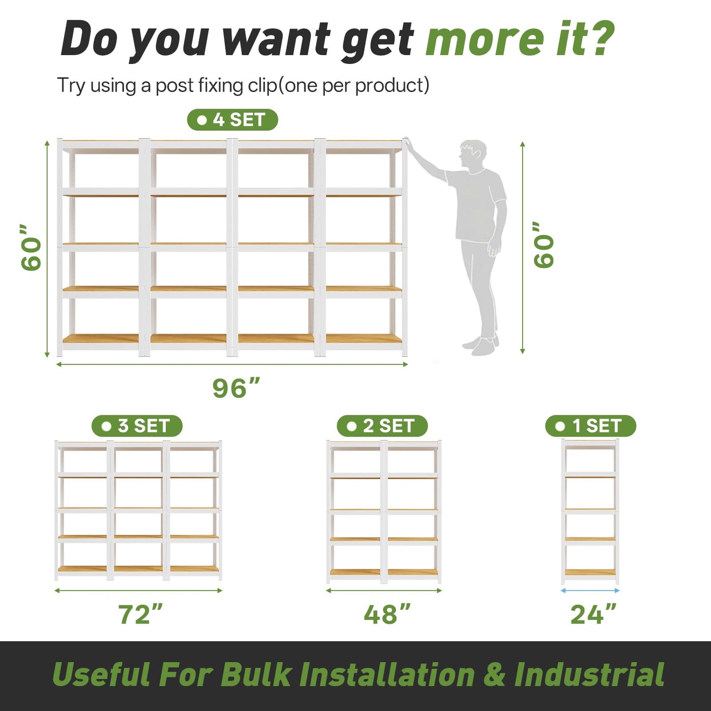 Durstruct 5 Tier White Metal Shelving Unit 24" W×16" D×60" H Adjustable Storage Utility Rack Heavy Duty Shelves Organization Multipurpose Shelf for Pantry Closet Kitchen Garage Bathroom