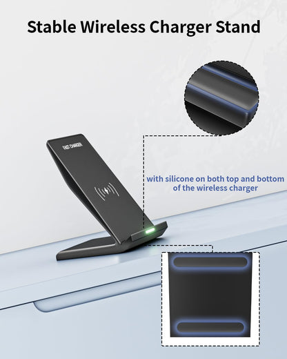 Wireless Charger Stand for Samsung,15W Max Wireless Charging Stand Desk Charging Station Android Desk Charger for Samsung S26/S25 Ultra/S24+/S23/S22/S21 FE,iPhone Air/17e/17 Pro Max/16 Pro/15/14/13/12