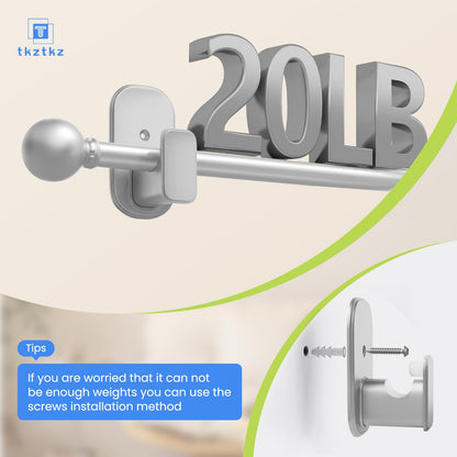 Curtain Rods No Drilling for Windows 32 to 45 Inch:No Drill Small Silver Curtain Rod with Adhesive Brackets for Bedroom,5/8" Apartment Renter Friendly Adjustable Drapery Rods Easy Install