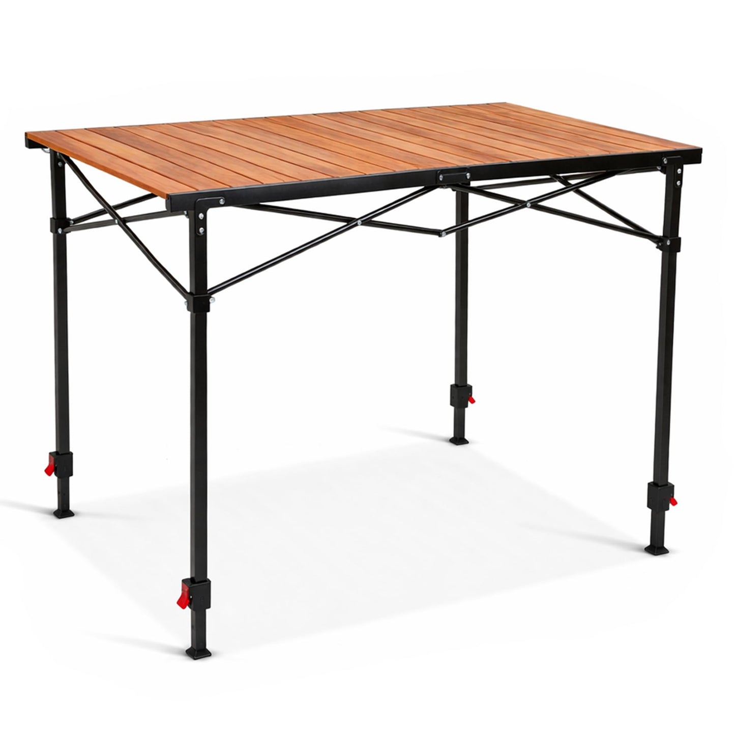 OUTSIDER Camping Table Foldable – Adjustable Height, Heat-Resistant Metal for Outdoor Table,Portable Roll-up Aluminum Camp Table with Carry Bag for 2-6 Person BBQ, Travel,Picnic,Lawn, Loads 110 Lbs
