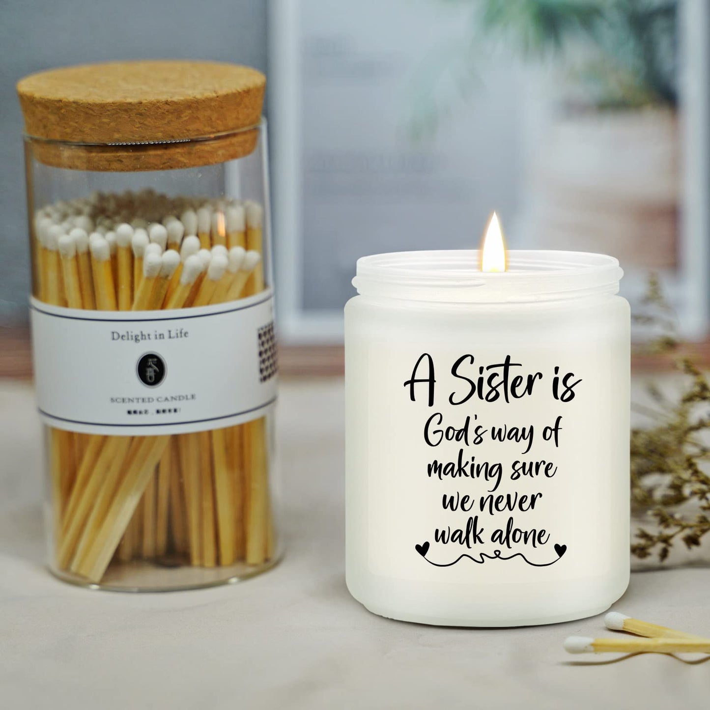 Maybeone Lavender Scented Candle - Sister Gift for Any Occasion - All Natural Soy Wax - 50 Hours Burn Time