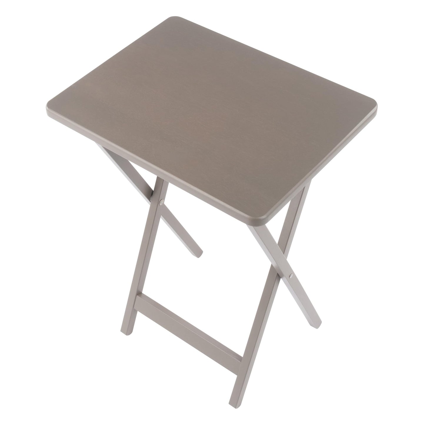 Winsome Alex Set of 4 Foldable Snack Tables with Storage Rack, Easy to Store Portable Fold Up Table Set for Kitchen, Living Room TV Dining, Crafts, Puzzles, Work from Home