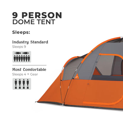 CORE 9 Person Extended Dome Tent - 16' x 9'