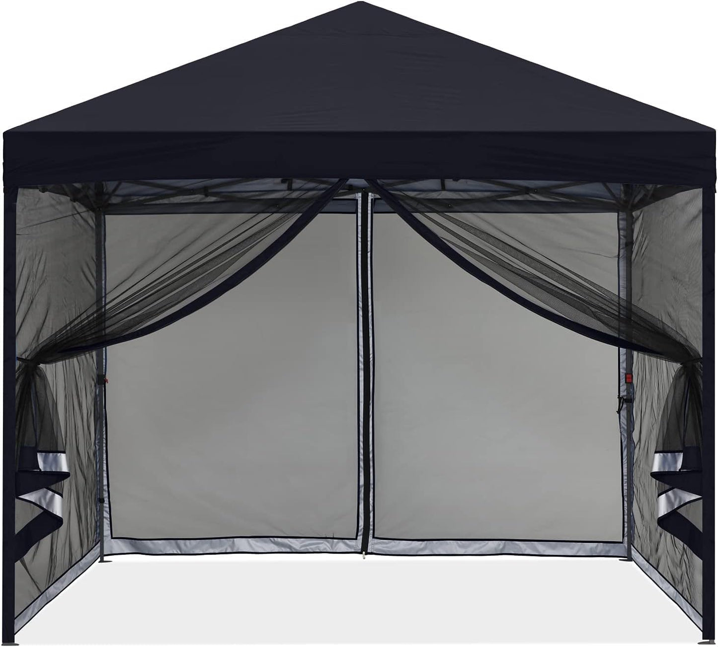 MASTERCANOPY Pop-Up Setup Outdoor Canopy with Netting Screen Walls, 10x10, Black
