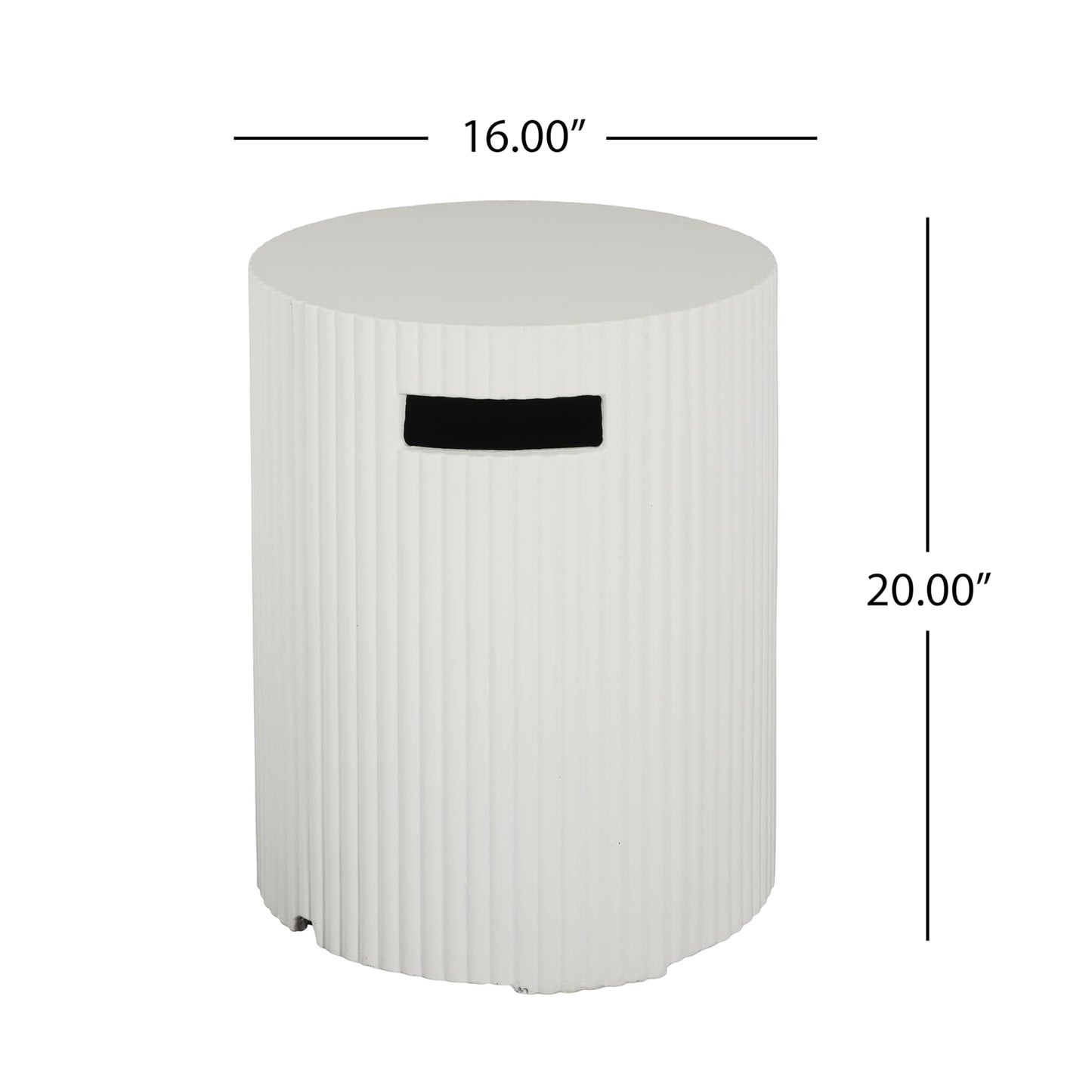 Christopher Knight Home Hearth Lightweight Concrete Tank Table, Outdoor Fire Pit and Tank Holder Set, 40000BTU Round Fire Pit, Concrete Propane Cover and Firepit, No Assembly Needed, White