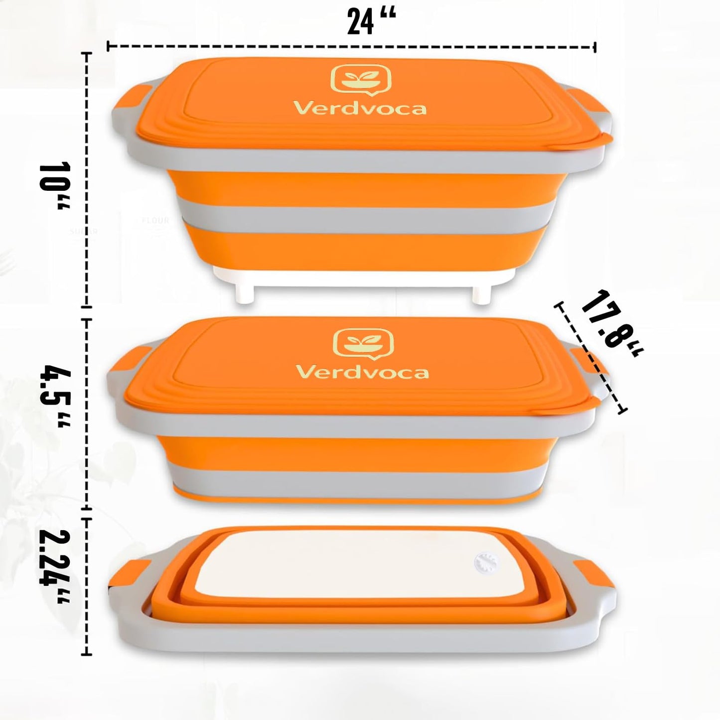 Verdvoca 2Pcs XXL Collapsible BBQ Prep Tubs w/Cutting Board and Lid, 1 Pcs 21 Inch Tyvek Black BBQ Blanket for Resting Meat