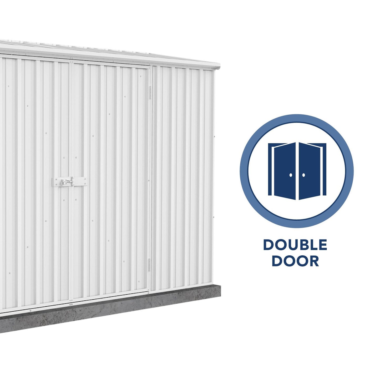 ABSCO Space Saver Metal Garden Shed 10 Ft. x 2.5 Ft. Surfmist