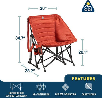 GCI Outdoor Puff Rocker Chair - Comfortable Folding Design | Navy Color for Relaxation