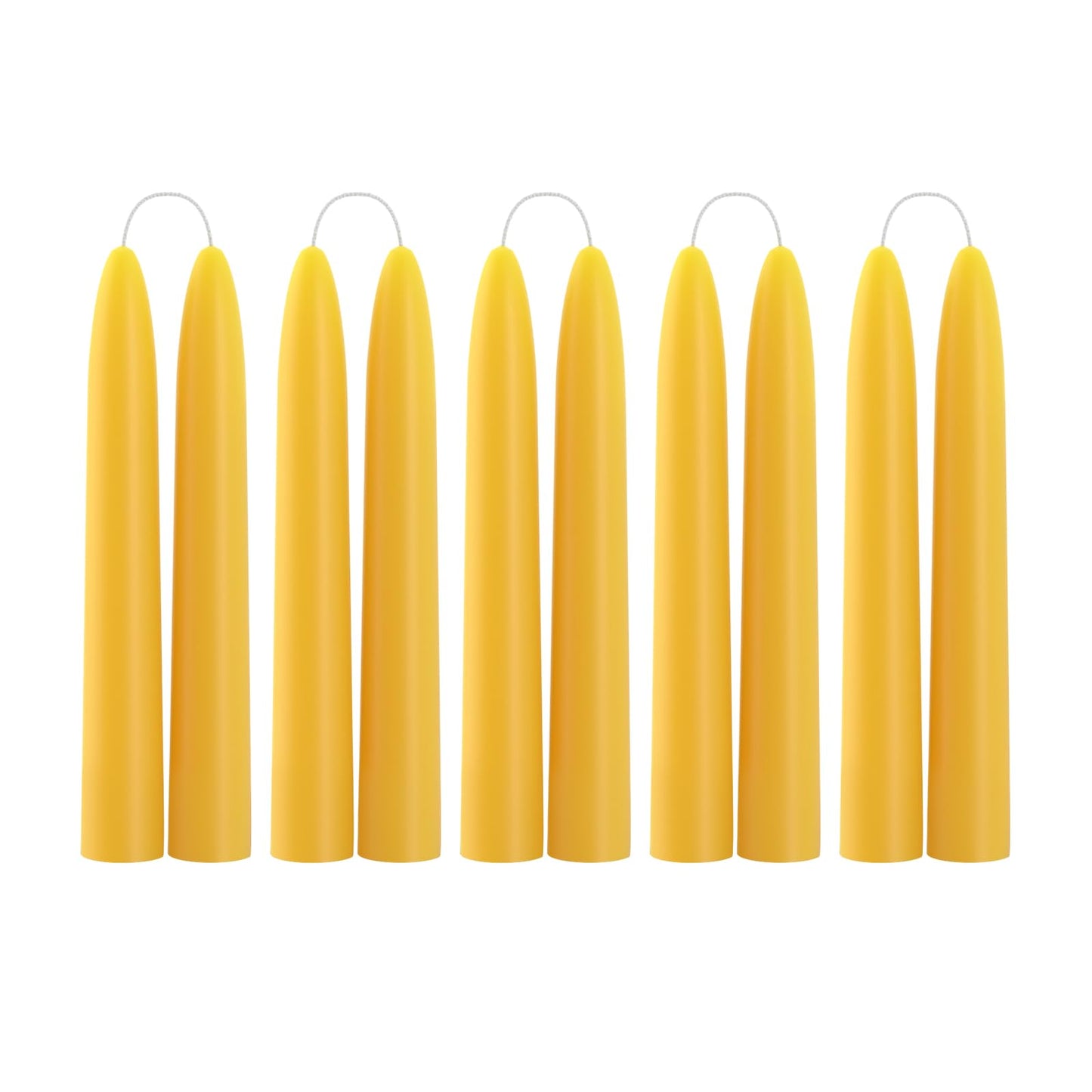 10 Pack 100% Pure Natural Beeswax Taper Candles, 6 Hours Long Burning Emergency Beeswax Candles Sticks, 6 inch Organic Bees Wax for Home, Prayer, Christmas, Party | Unscented, Smokeless, Dripless