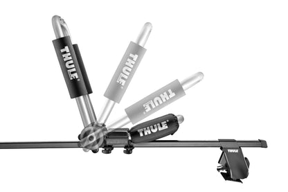 Thule HullaPort Pro - Rooftop Kayak Carrier - Foldable J-Cradle - 75lb Load Capacity - Includes 2 Bow & Stern tie Downs & 2 Straps - Fits Most roof Racks