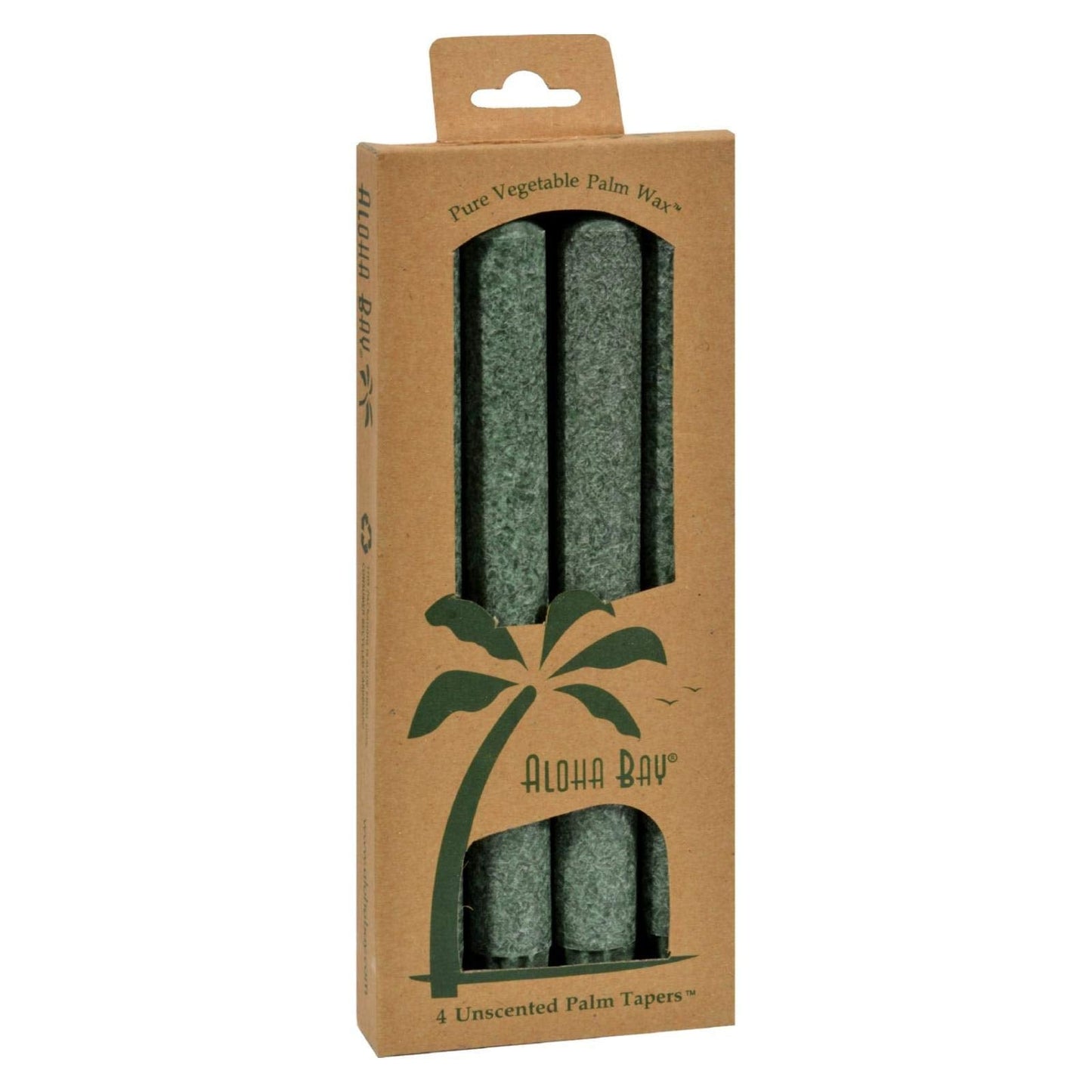 Aloha Bay Coconut Taper Candle – Dripless, Unscented 9 Inches w/ 9-Hour Burn Time & Pure Cotton Wicks for a Clean, Steady Glow – Artful Design for Special Occasions | 4-Pack | Green