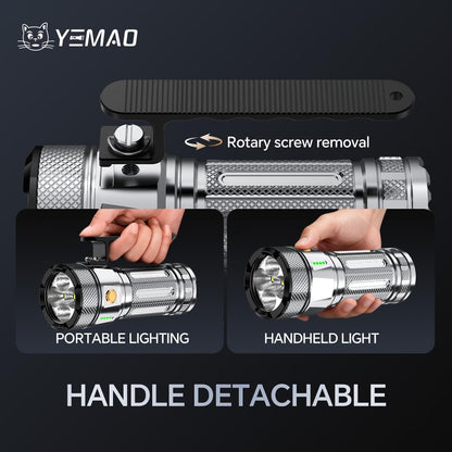 Yemao Rechargeable Flashlights 13800 High Lumens, Brightest Flashlight, Super Bright LED Flashlight Type C Charged, 5 Modes Long Lasting 63 Hours, for Emergencies, Camping, Outdoor, Caving